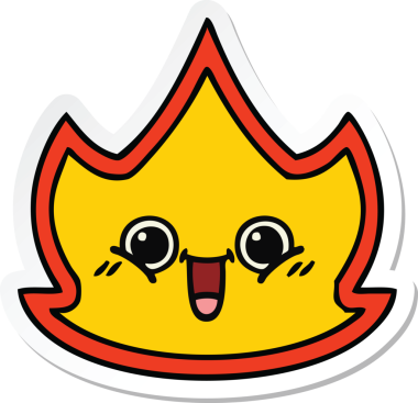 Bir insan tarafından çizilmiş şirin bir çizgi film çıkartması.