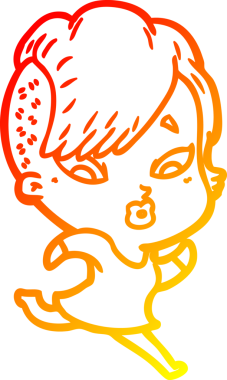 Bir çizgi film karakteri, bir insan tarafından çizilmiş bir kızı şaşırttı.