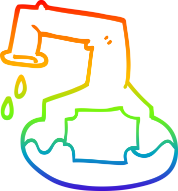 gökkuşağı gradyan çizgi çizimi bir insan tarafından çizilmiş bir karikatür bilim tüpü