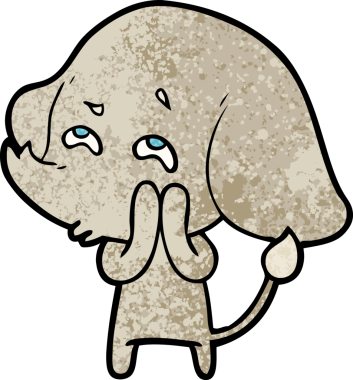 Bir insan tarafından çizilmiş karikatür fili