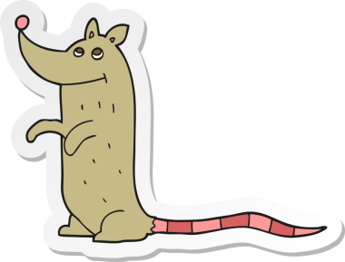 Bir insan tarafından çizilmiş bir karikatür faresinin çıkartması.