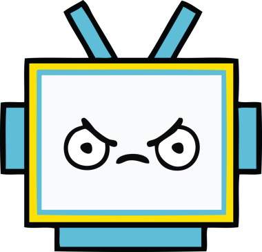 Bir insan tarafından çizilmiş güzel bir robot kafası karikatürü.