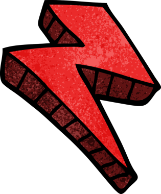 Bir insan tarafından çizilmiş karalama yıldırımı.