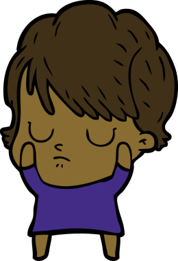 Bir insan tarafından çizilmiş karikatür kadın.