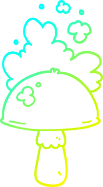 Bir insan tarafından çizilmiş spor bulutlu bir mantarın soğuk gradyan çizimi