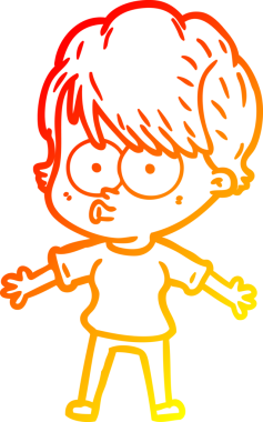 Bir insan tarafından çizilmiş bir karikatür kadın çizimi