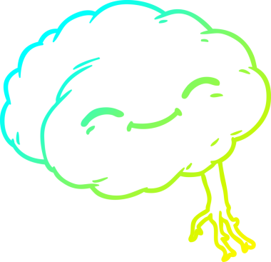 Bir insan tarafından çizilmiş soğuk gradyan çizgi çizimi.