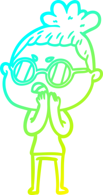 Bir insan tarafından çizilmiş bir çizgi filmin soğuk gradyan çizimi.