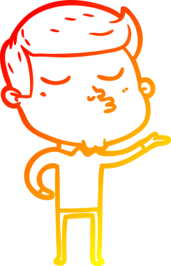 Bir insan tarafından çizilen çizgi film modelinin sıcak çizgi çizimi.