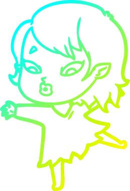 Soğuk gradyan çizgisi, bir insan tarafından çizilmiş şirin bir vampir kız çizgi filmi.