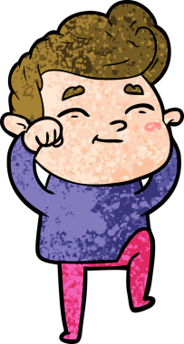 Bir insan tarafından çizilmiş mutlu çizgi film adamı.