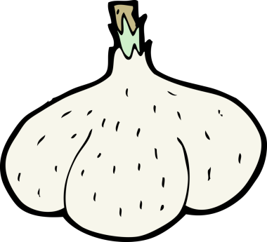 bir insan tarafından çizilmiş sarımsak karikatürü