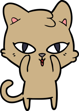 Bir insan tarafından çizilmiş çizgi film kedisi.