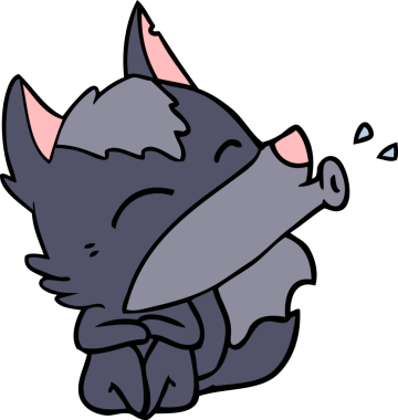 Bir insan tarafından çizilmiş uluyan kurt çizgi filmi.