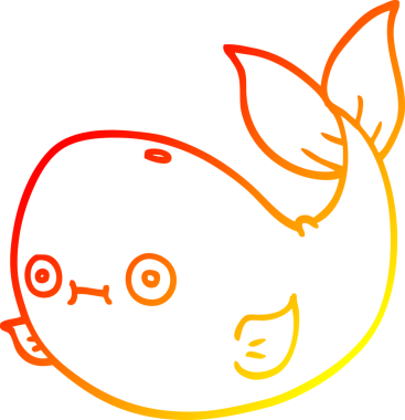 Bir insan tarafından çizilmiş karikatür balinası çizimi