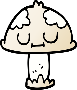 Bir insan tarafından çizilmiş şirin mantarlar.