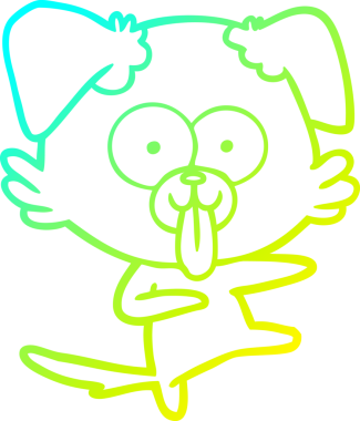 Bir insan tarafından çizilmiş dilli çizgi film köpeği çizimi.