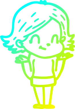 Bir insan tarafından çizilmiş soğuk gradyan çizgi çizimi.