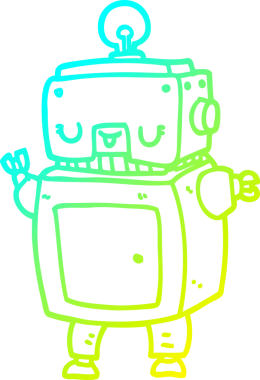 Bir insan tarafından çizilmiş soğuk gradyan robot çizimi