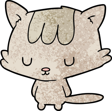 Bir insan tarafından çizilmiş çizgi film kedisi.