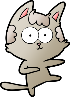 dans eden kedi bir insan tarafından çizildi.