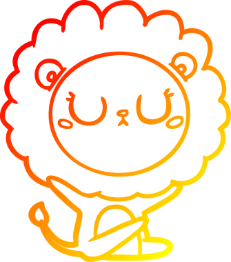 Bir insan tarafından çizilmiş karikatür aslanının sıcak çizgi çizimi