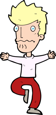 Bir insan tarafından çizilmiş korkmuş bir adam.