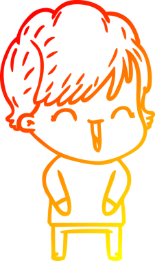 Bir insan tarafından çizilmiş gülen bir karikatür çizimi.