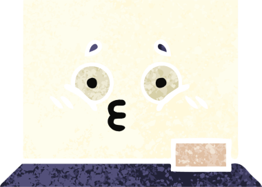 Bir insan tarafından çizilmiş beyaz bir panonun retro çizim tarzı karikatürü