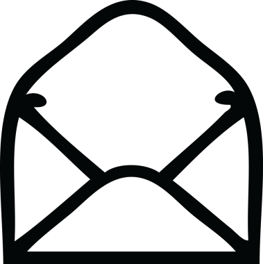 Bir insan tarafından çizilmiş kağıt bir zarfın çizgi çizimi