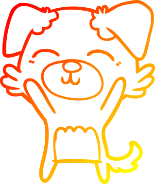 Bir insan tarafından çizilmiş çizgi film köpeğinin sıcak çizgi çizimi