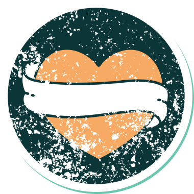 Bir insan tarafından çizilmiş kalp ve bayrağın sembolik depresif dövme şekli