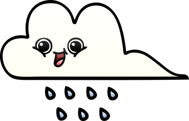 Bir insan tarafından çizilen yağmur bulutunun gölgeli çizimi