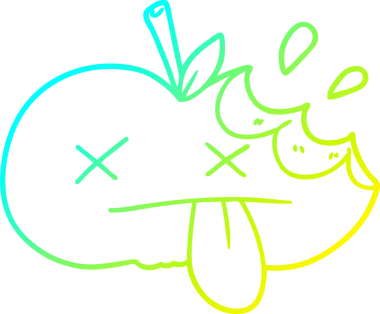 Bir insan tarafından çizilmiş elmanın soğuk gradyan çizimi.