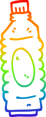 gökkuşağı gradyan çizgi çizimi bir insan tarafından çizilmiş içki şişesi