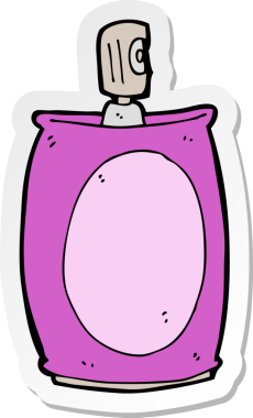 Bir insan tarafından çizilmiş çizgi film spreyinin çıkartması.