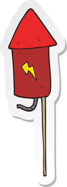 Bir insan tarafından çizilmiş havai fişek çıkartması.