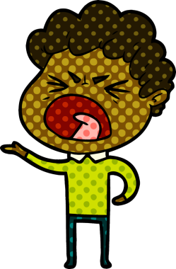 Bir insan tarafından çizilmiş öfkeli bir adam.