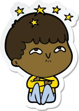 Bir insan tarafından çizilmiş bir karikatür çıkartması.