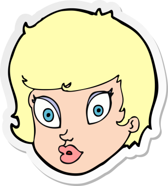 Bir insan tarafından çizilmiş bir karikatür çıkartması.