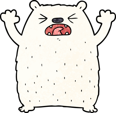 Bir insan tarafından çizilmiş kutup ayısı kükremesi.