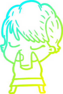 Bir insan tarafından çizilmiş gözleri olan bir karikatür kadın çizimi