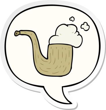 Bir insan tarafından çizilmiş balon çıkartmalı sigara piposu.