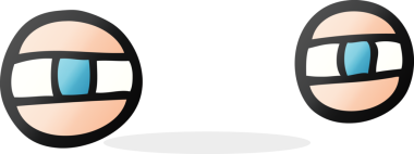 Bir insan tarafından çizilmiş çatık kaşlı gözler.