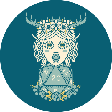 Retro Dövme Tarzı Elf Karakter Yüzü Bir İnsan Tarafından Çizildi