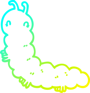 Bir insan tarafından çizilmiş bir tırtılın soğuk gradyan çizimi.