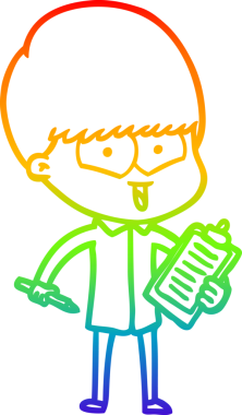 gökkuşağı gradyan çizgi çizimi bir insan tarafından çizilmiş mutlu bir çocuk