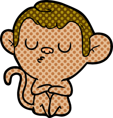 Bir insan tarafından çizilmiş çizgi maymun.