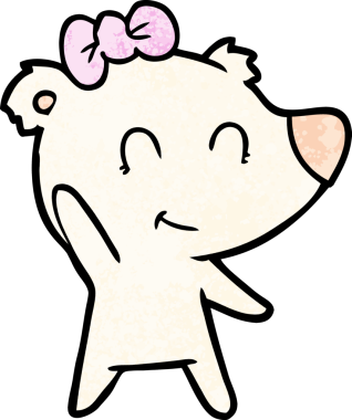 Bir insan tarafından çizilmiş dişi kutup ayısı çizgi filmi.