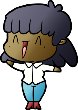 Bir insan tarafından çizilmiş karikatür kadın.